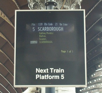 Departure Screen at York